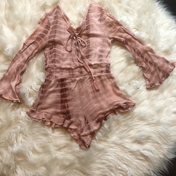 Long sleeve, tie dye romper - Picture 1 of 4